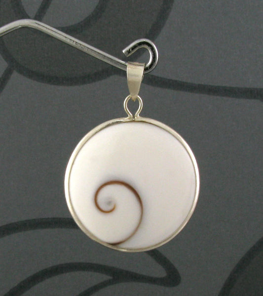Round Shiva Eye Pendant with 925 Sterling Silver Bail 20mm