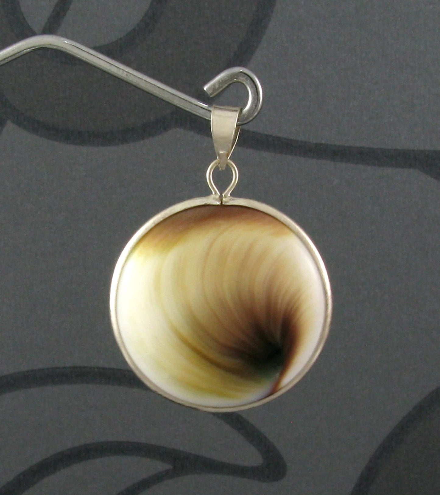 Round Shiva Eye Pendant with 925 Sterling Silver Bail 20mm