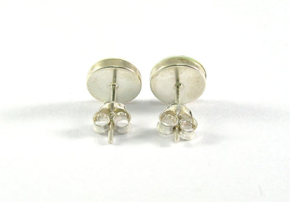 Sterling Silver Shiva Eye Shell Stud Earrings 8mm Cabochon