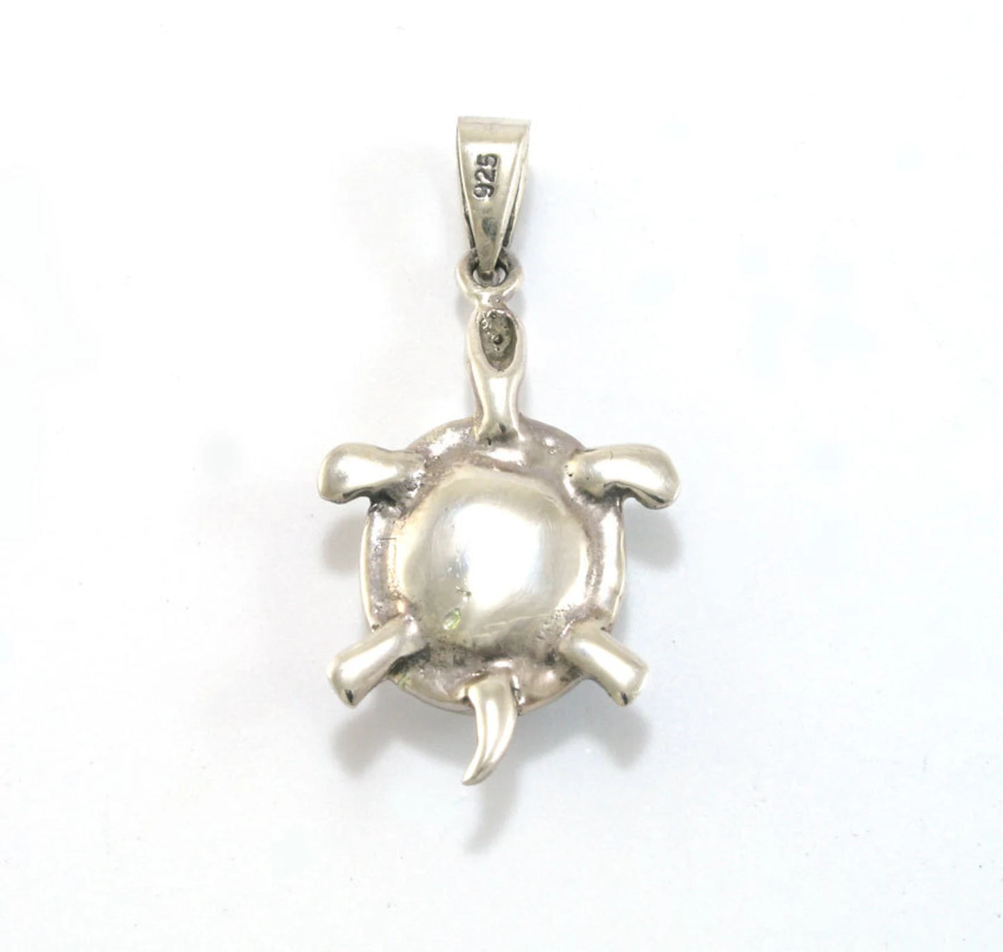 Silver Pendant Turtle Shape with Shiva Eye Shell