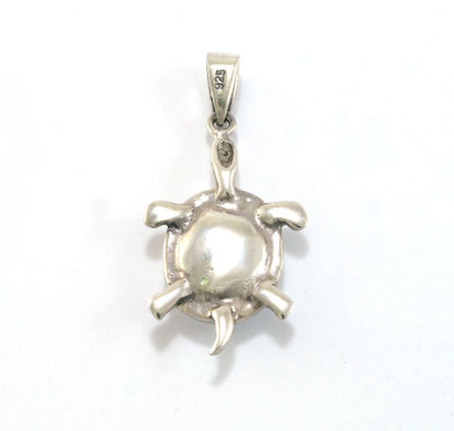 Silver Pendant Turtle Shape with Shiva Eye Shell